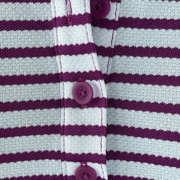 Columbia Golf Shirt Plum/White Stripes Omni-Wick Long Sleeve Poly Women’s Med - Picture 4 of 8